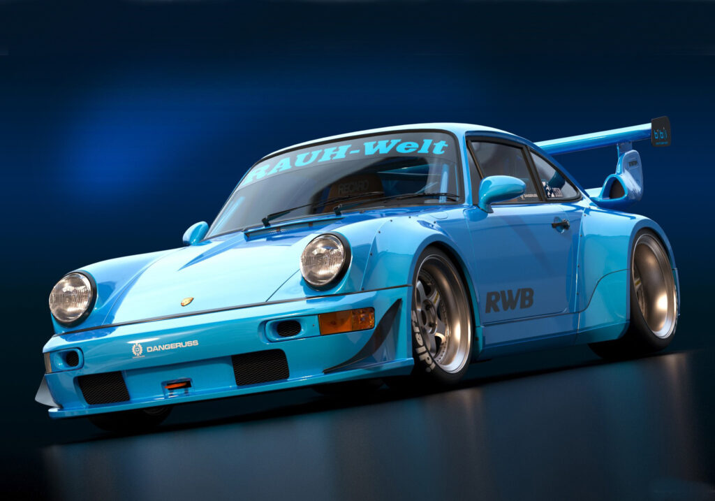 3.5x5porsche gercar vehicle sports car digital art